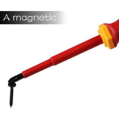 7 12 13 die Stuk1000v PH PZ Vde Schroevedraaier met Geval Slanke Elektricien Insulated Straight Slotted wordt geplaatst