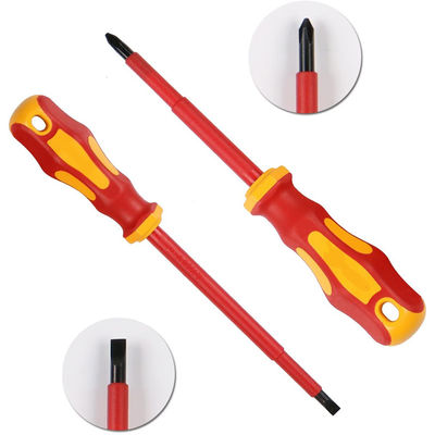 7 12 13 die Stuk1000v PH PZ Vde Schroevedraaier met Geval Slanke Elektricien Insulated Straight Slotted wordt geplaatst