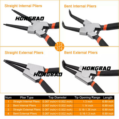 Intern en Extern Onverwacht Ring Pliers Circlip Pliers Retaining 7 Duim 4PCS 5pc