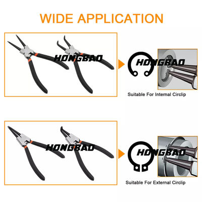 Intern en Extern Onverwacht Ring Pliers Circlip Pliers Retaining 7 Duim 4PCS 5pc