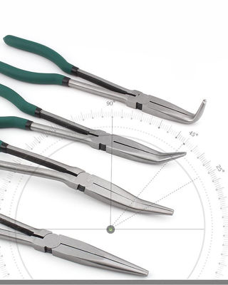 Bent Head Needle Nose Pliers 4 Naald Geplaatste 11 Duim Rechte Gebogen 45 90 Graad