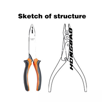 7 9 duim de Grensrechter Pliers geïsoleerd Nipper Cutter Long Body van de 8 duimcombinatie