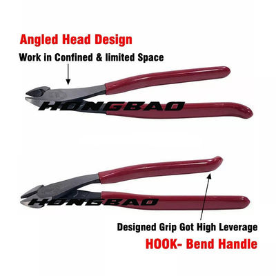 Partij die Diagonale Buigtang 1000v 180mm Slank Hoofd 6“ snijden Bent Angle Head Body Nose 8 11 „