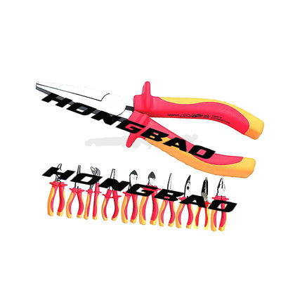 6“ Geïsoleerde 1000V snakken Neusbuigtang 150mm van de de Holdings Vlakke Neus van CRV AC Elektro Vlotte Rand
